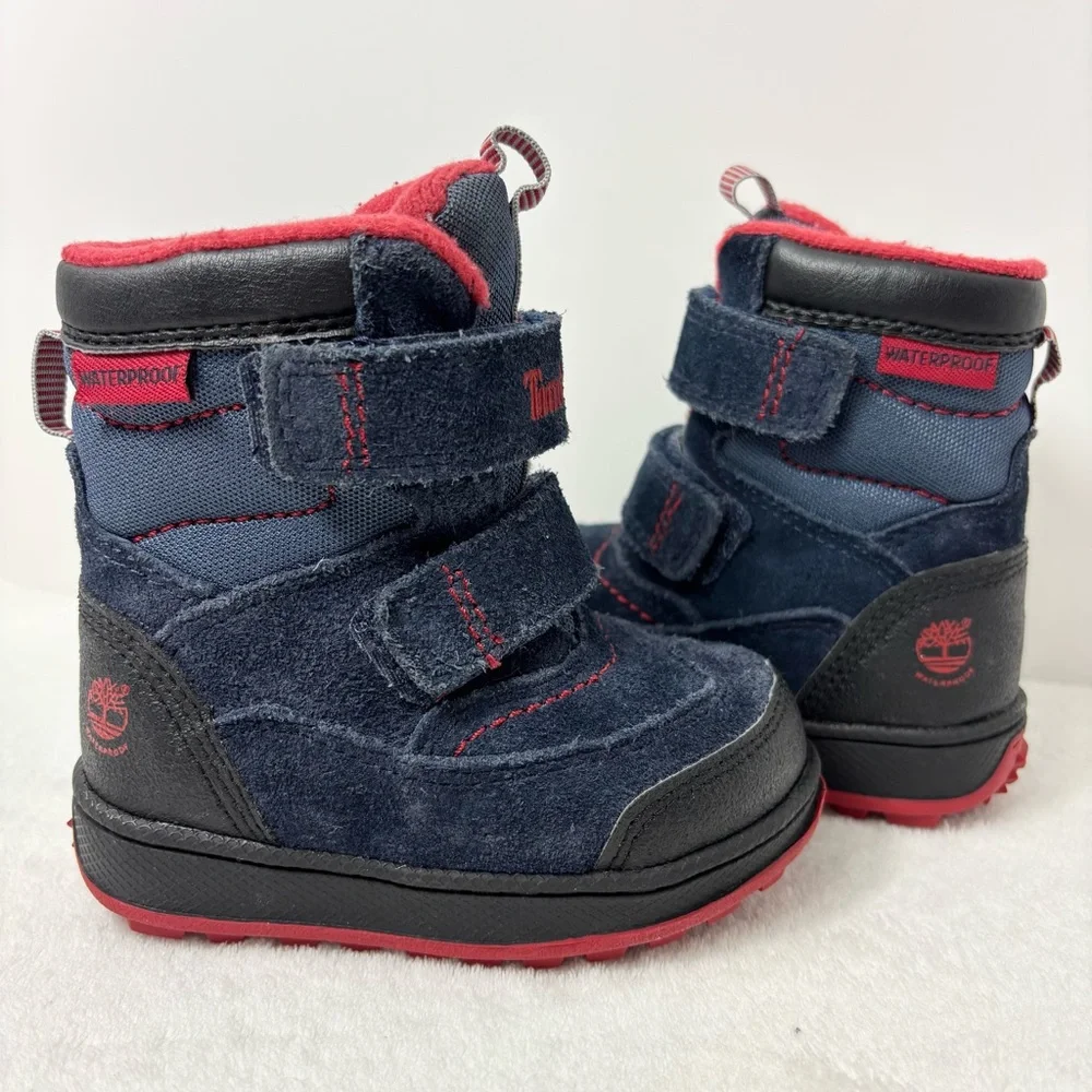 Timberland Dark Blue and‎ Red Toddler POLAR CAVE WATERPROOF SNOW BOOTS Size 5